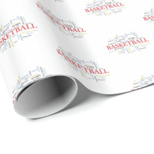 Personalize Basketball Coach Thank You in Words Wrapping Paper