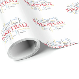 Personalize Basketball Coach Thank You in Words Wrapping Paper