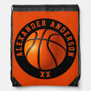 Personalize Basketball  Drawstring Bag
