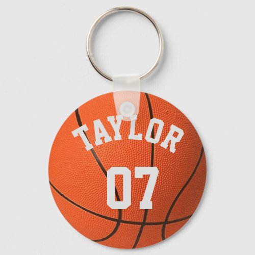 Personalize Basketball player Name and Number Keychain