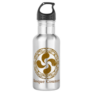 Personalize, Basque distressed bronze Lauburu, Stainless Steel Water Bottle