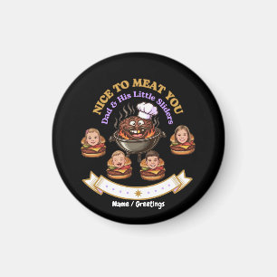 Personalize BBQ Grill Master Gift Nice To Meat You Magnet