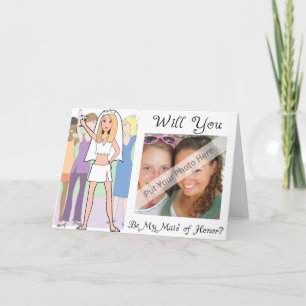Personalize Be My Maid of Honor Photo Invitation