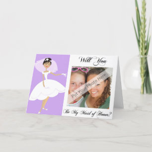 Personalize Be My Maid of Honor Photo Invitation