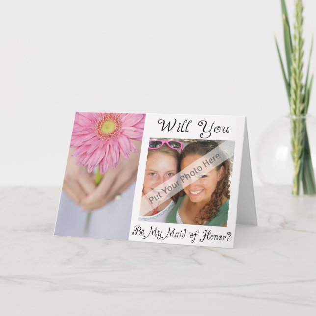 Personalize Be My Maid of Honor Photo Invitation (Front)
