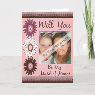 Personalize Be My Maid of Honor Photo Invitation