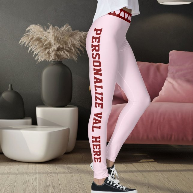 Personalize Be My Valentine Day Love Red Pink Gift Leggings (Creator Uploaded)