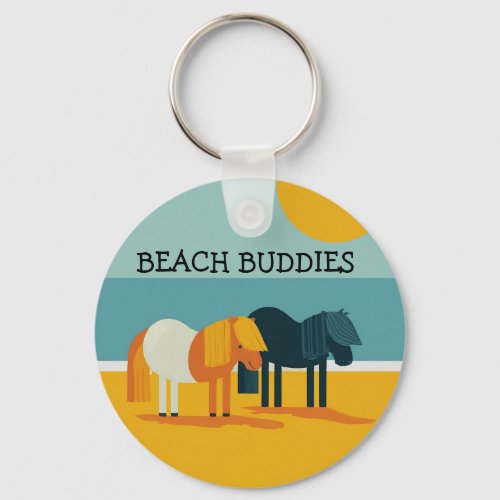 Personalize Beach Buddies Ponies  Keychain