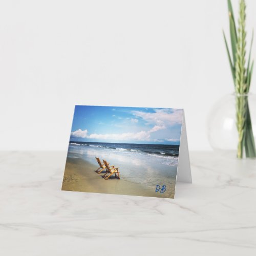 Personalize beach thank you card blank inside