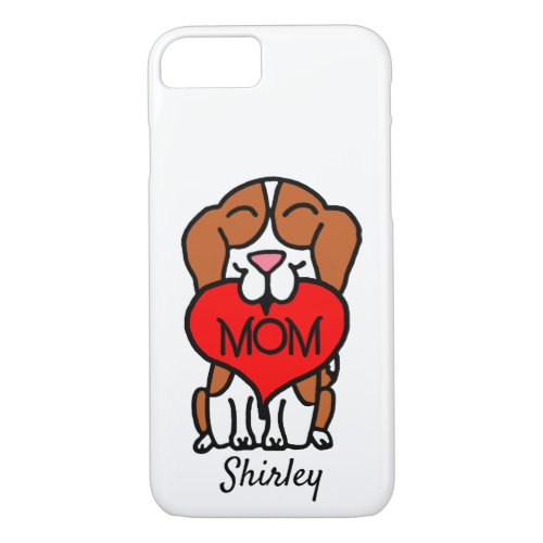 Personalize Beagle Heart Mom iPhone 87 Case