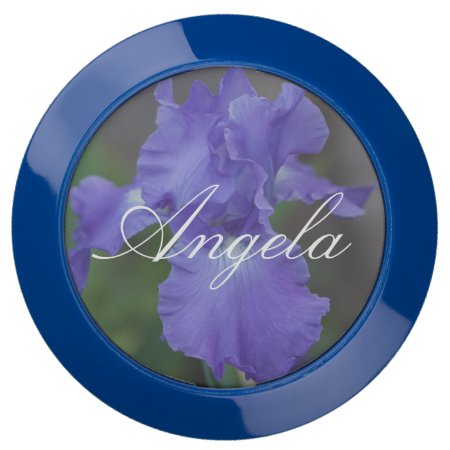 (personalize) Beautiful Blue Iris In Bloom Usb Charging Station