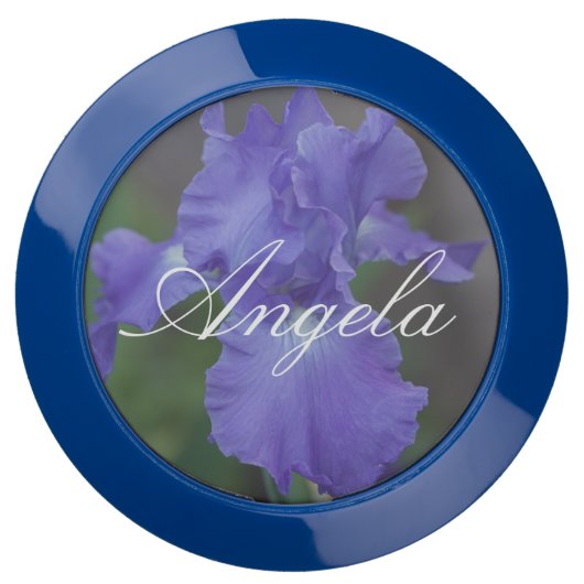 (Personalize) Beautiful Blue Iris in Bloom USB Charging Station (Front)