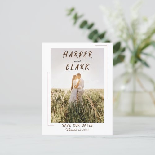 Personalize Beautiful  Glossy Weeding Postcards
