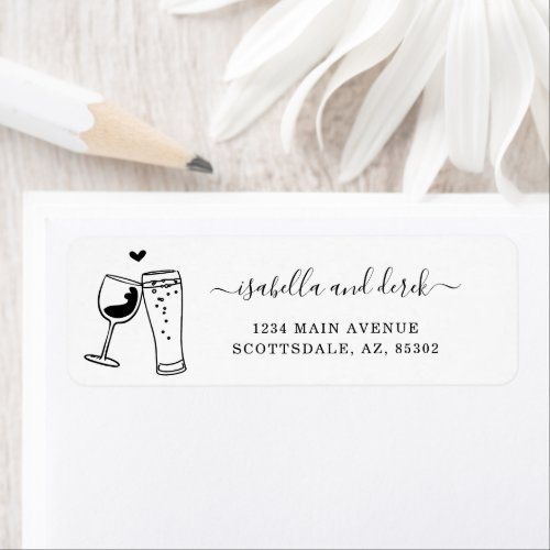 Personalize Beer & Wine Toast Return Address Label - Personalized Beer & Wine Toast Return Address Label - A fun touch to your invitation envelopes.