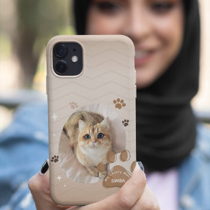 Personalize Beige Pet Photo Apple X 11 12 13 14 15 iPhone 15 Case