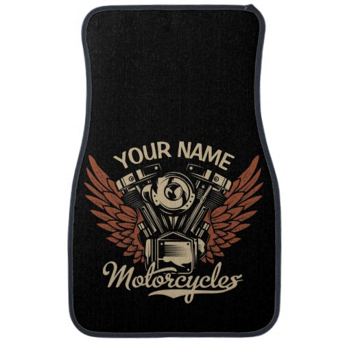  Personalize Biker Motorcycles Motor Wings Garage  Car Floor Mat