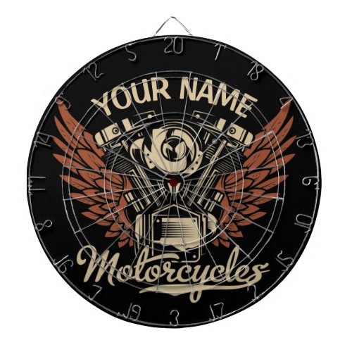  Personalize Biker Motorcycles Motor Wings Garage  Dart Board