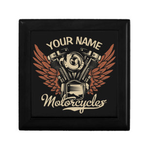 Personalize Biker Motorcycles Motor Wings Garage Gift Box
