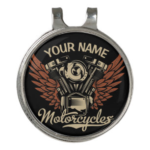 Personalize Biker Motorcycles Motor Wings Garage Golf Hat Clip