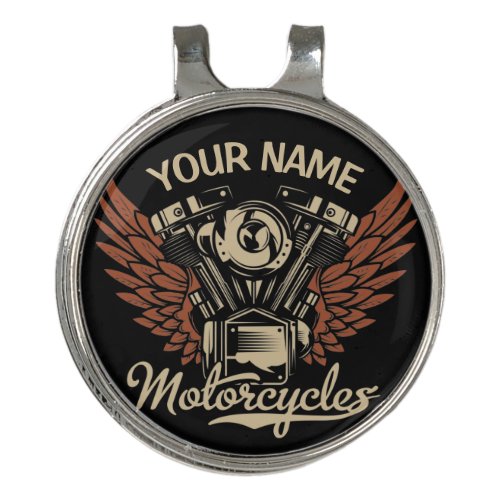  Personalize Biker Motorcycles Motor Wings Garage  Golf Hat Clip