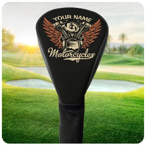 Personalize Biker Motorcycles Motor Wings Garage  Golf Head Cover