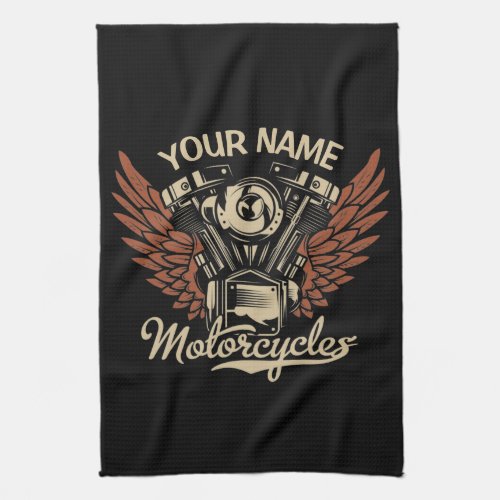  Personalize Biker Motorcycles Motor Wings Garage  Kitchen Towel