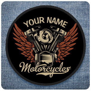 Personalize Biker Motorcycles Motor Wings Garage Patch