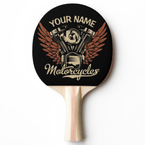 Personalize Biker Motorcycles Motor Wings Garage  Ping Pong Paddle