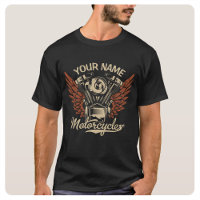 Personalize Biker Motorcycles Motor Wings Garage  T-Shirt