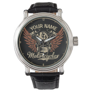 Personalize Biker Motorcycles Motor Wings Garage Watch