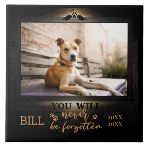 Personalize Bill Pet Memorial Photo  Ceramic Tile