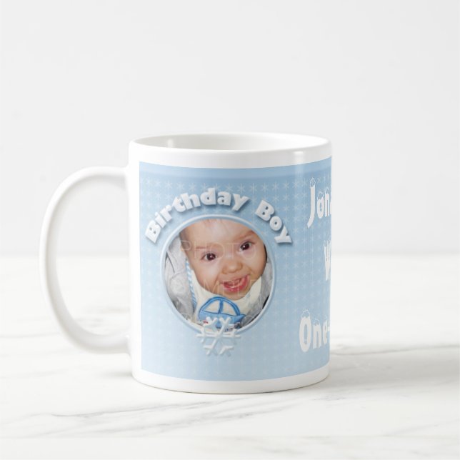 Personalize Birthday Boy Winter Onederland mug (Left)