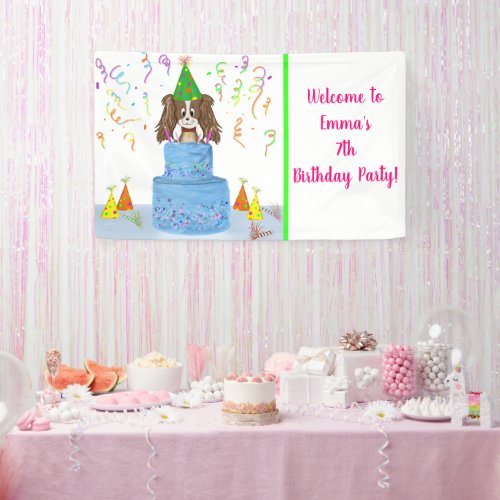 Personalize Birthday Cavalier King Charles Cake Banner