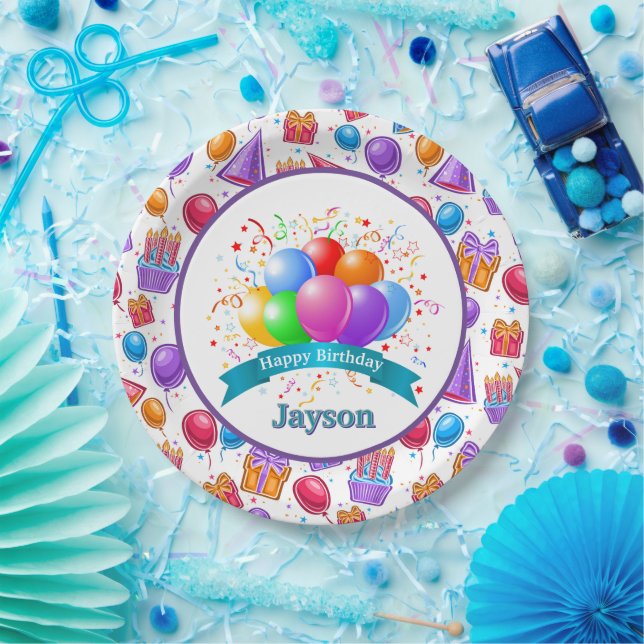 Personalize Birthday Celebration Paper Plates (Party)