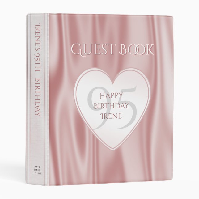 Personalize Birthday - Faux Girly Pink Satin Mini Binder (Front/Spine)