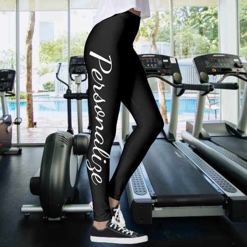 Personalize Black And White or change textcolor Leggings