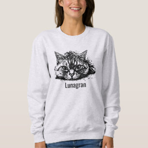 Personalize Black Ash Cat Mom Cute Funny Pet Photo Sweatshirt