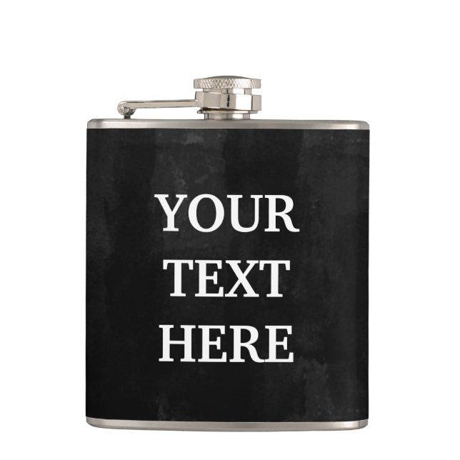 Personalize Black Chalkboard Hip Flask (Front)