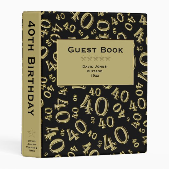 personalize black gold 40th