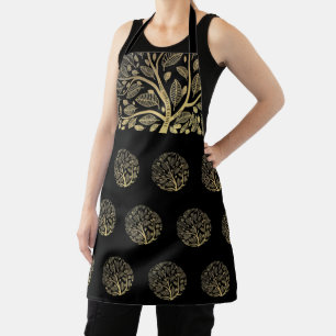Personalize Black Gold Family Tree Genealogy Apron