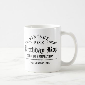 Personalize Black Gothic Script Funny Birthday Mug by giftcy at Zazzle