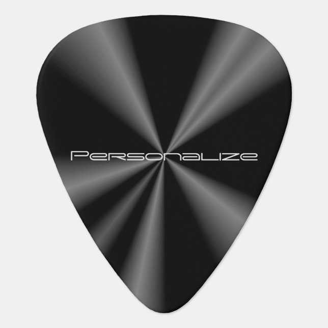 Personalize Black Metallic 🎸 Guitar Pick (Front)