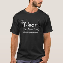 Personalize Black Ribbon Melanoma T-Shirt