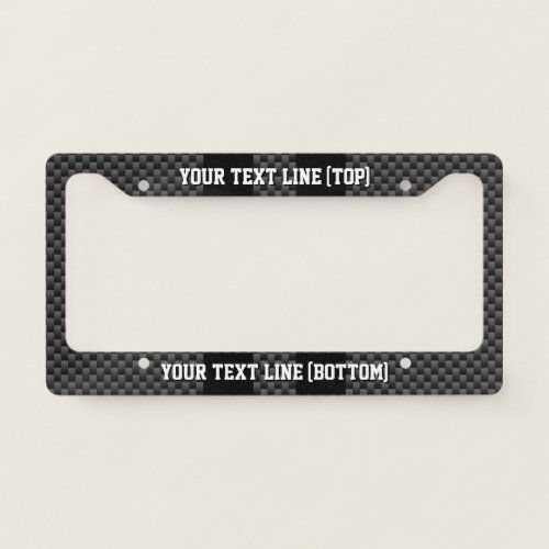 Personalize Black Stripes Carbon Fiber Print Style License Plate Frame