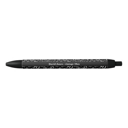 Personalize BlackWhite 90th Birthday Party Favor Black Ink Pen