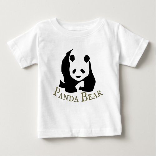 Personalize Black White Panda Bear Baby T_Shirt