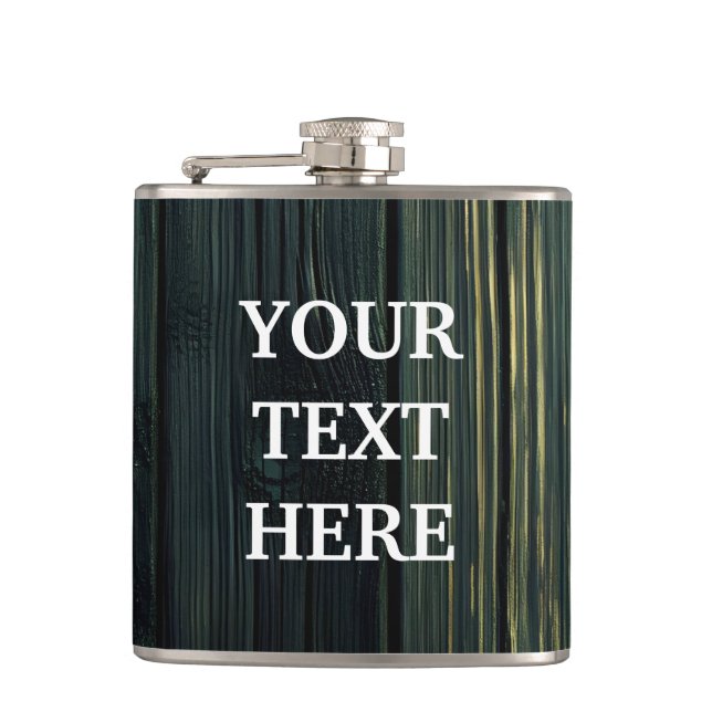 Personalize Black Wood Flask (Front)