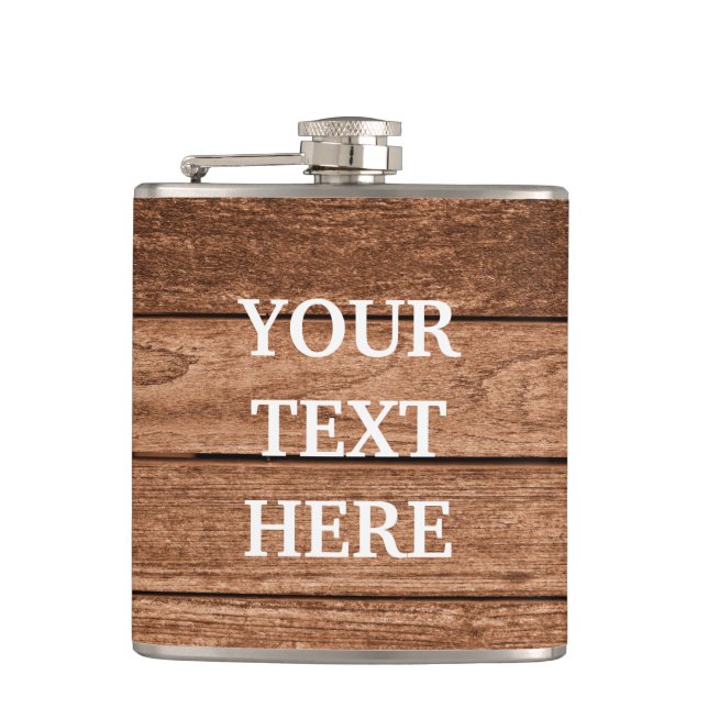 Personalize Black Wood Flask (Front)