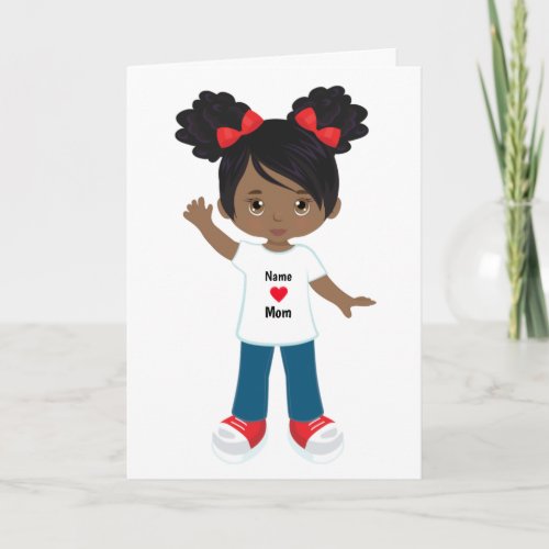 Personalize Blank Card Black Girl