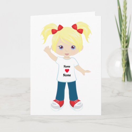 Personalize Blank Card Blonde Girl
